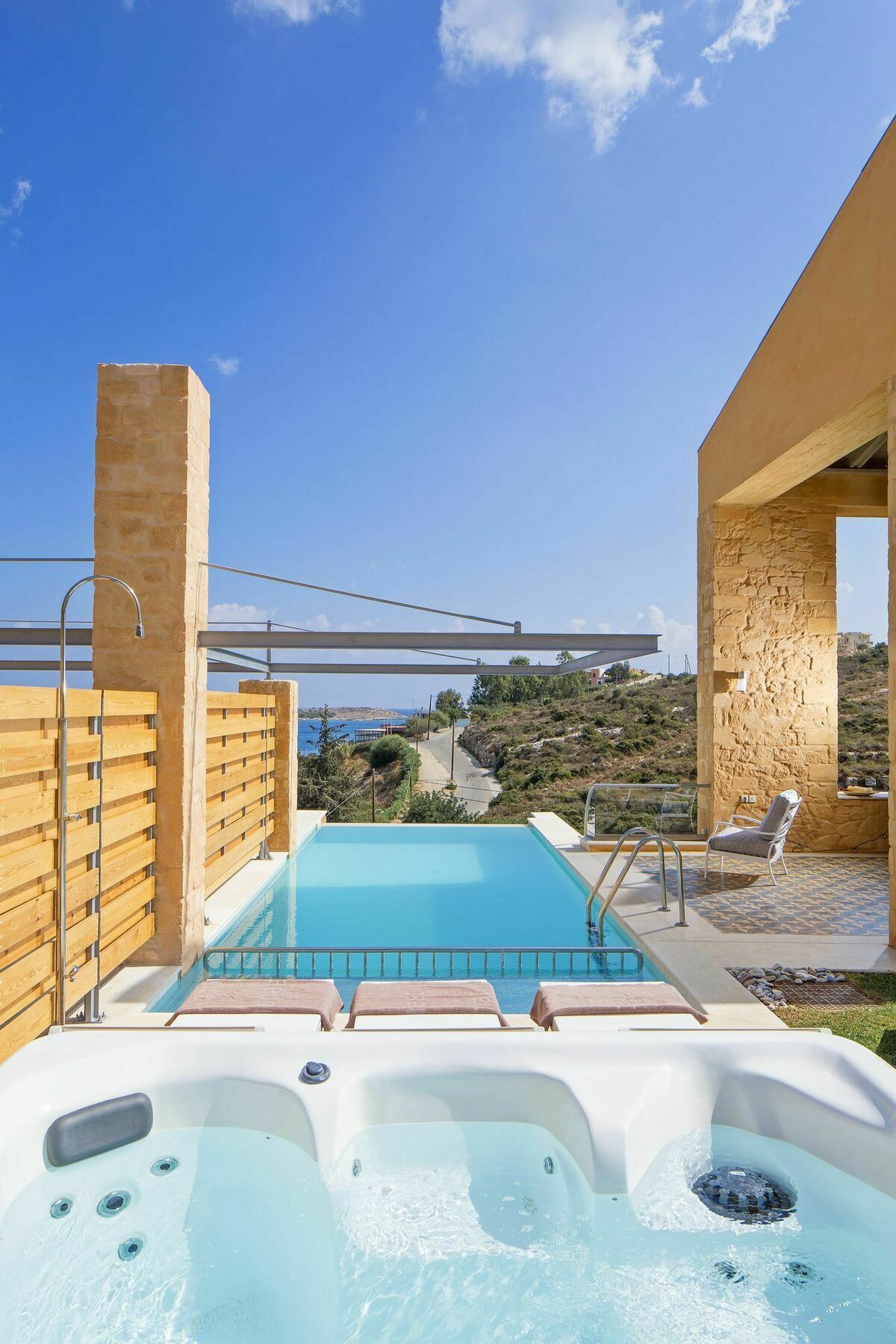 Olea Villas - Infinity Pool, Hot Tub, Sea Views Marathi  Luaran gambar