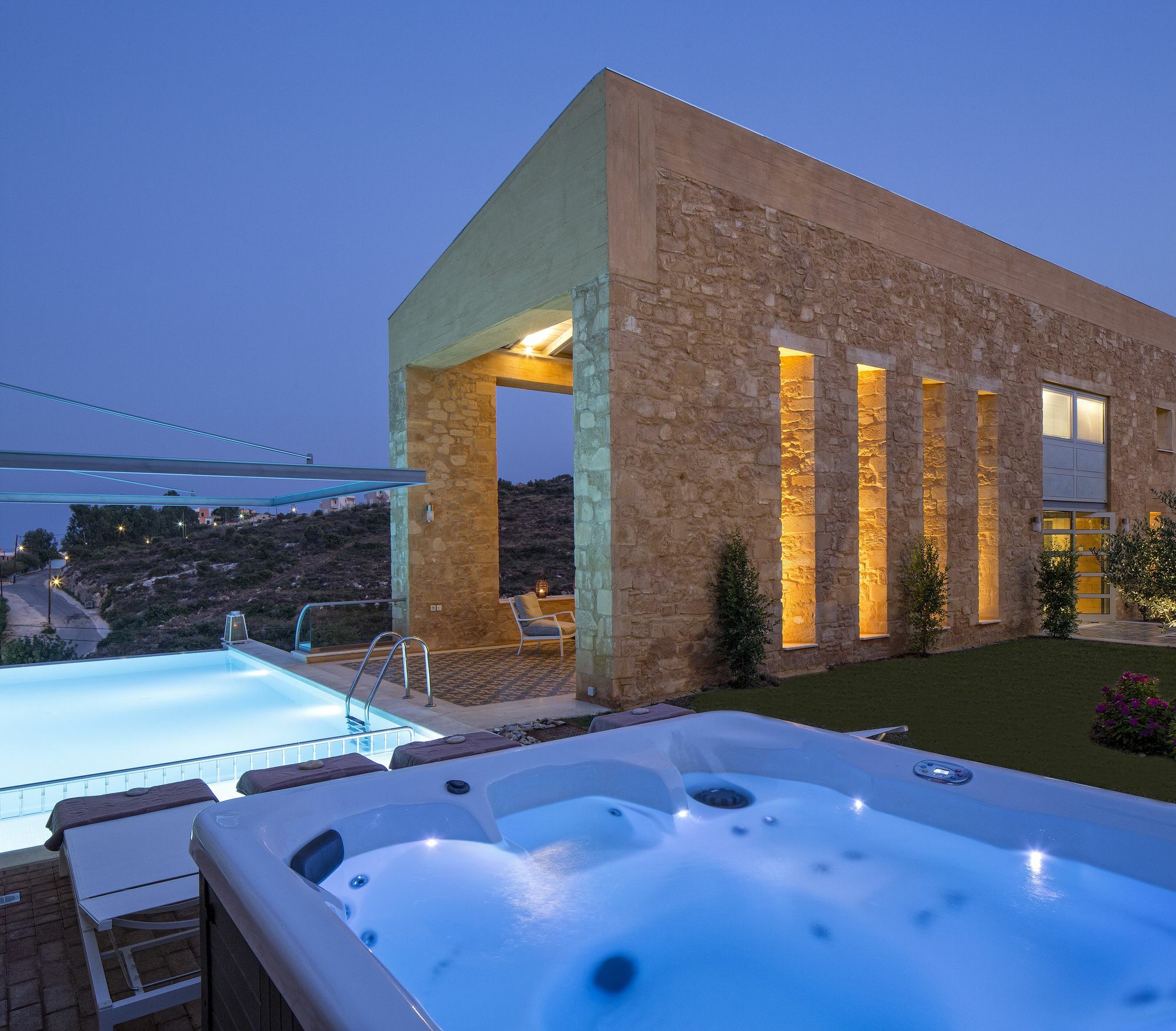 Olea Villas - Infinity Pool, Hot Tub, Sea Views Marathi  Luaran gambar